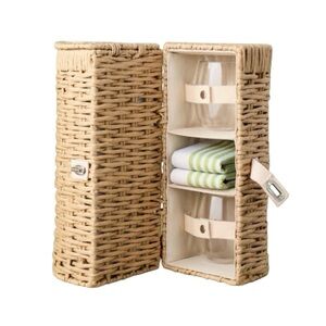 Hearth & Hand With Magnolia Woven Drink Carrier With 2 Cups & 2 Napkins NWT